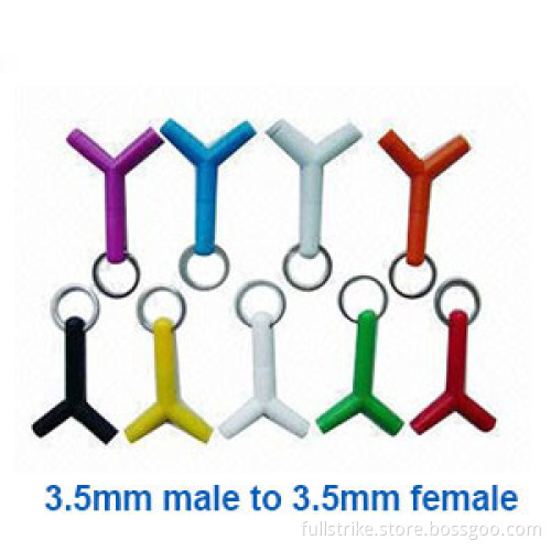 2 Way Music Headphone Splitter Keychain Adapter Suitable for All Standard Sized Headphones Audio iPod MP3 MP4